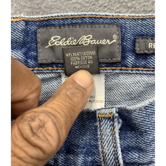 Vtg Eddie Bauer Authentic Denim Jeans Men's Relaxed Fit 36X27 Blue 100% Cotton - Picture 2 of 12